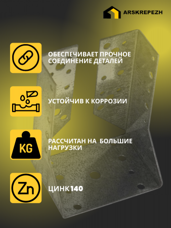 Опора бруса закрытая OBR Z 76х100х140х2 мм
