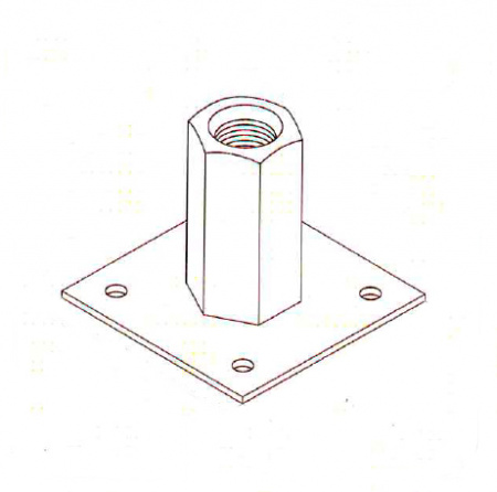 Шайба с муфтой М10 60х60х4 мм