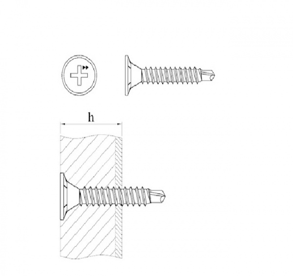 Саморез ОЦ желтый по дереву 4,8х127