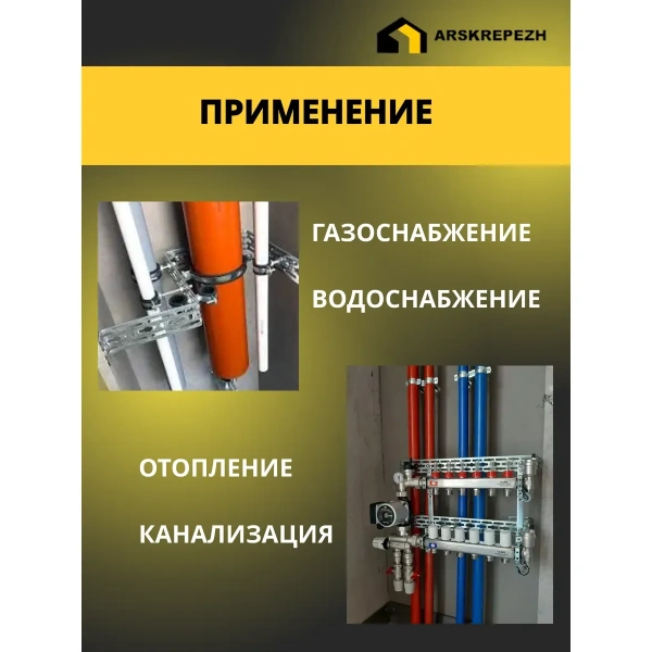 Монтажная шина сантехническая оцинкованная STOUT 50x3x1000мм
