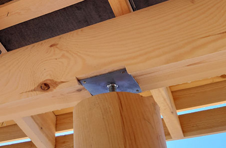 Регулируемая опора для бруса М24 120х200х120х4мм (Компенсатор усадки)